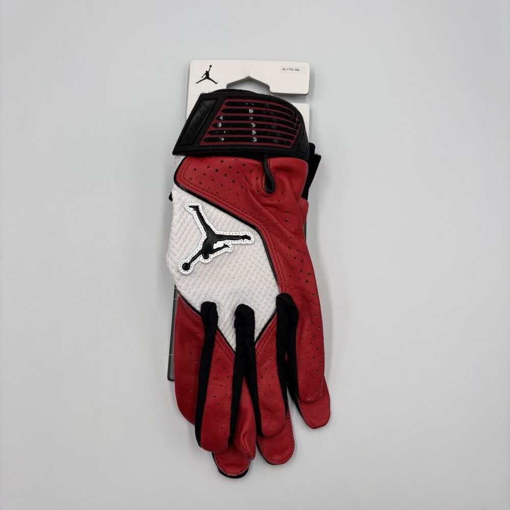 Mens Size XL Nike Jordan Fly Elite Baseball Batting Gloves Red Black FV5474-617